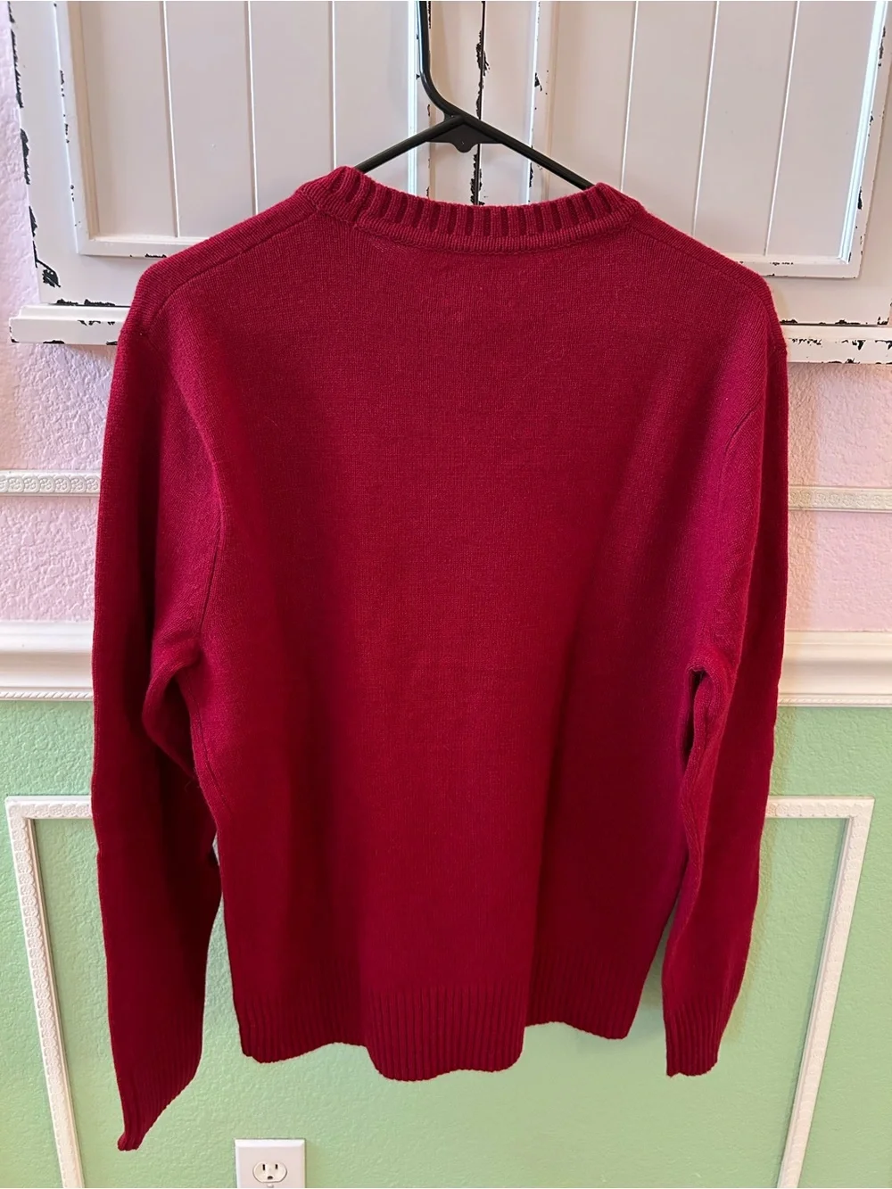 J. Crew Men's Merino Wool Crewneck Sweater in Deep Burgundy Medium